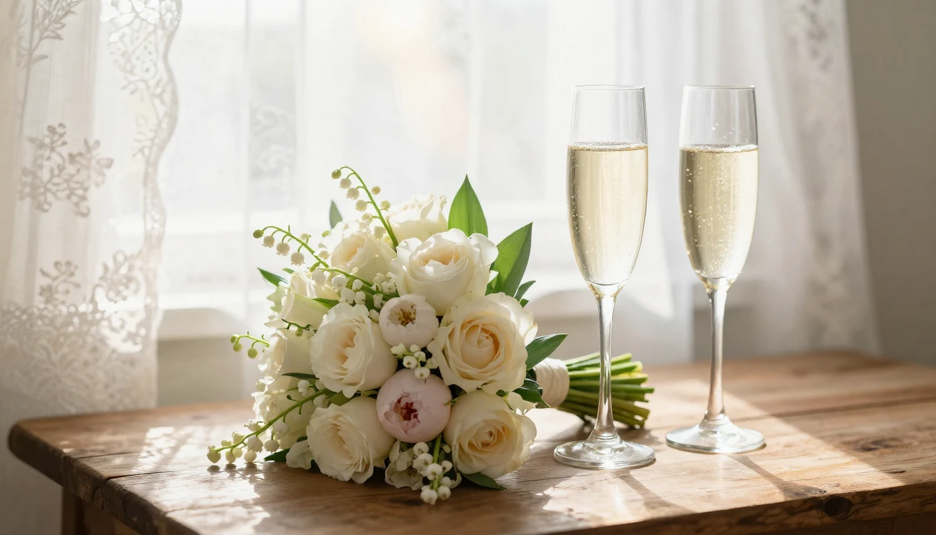 A soft and dreamy artistic composition focusing on a beautif...