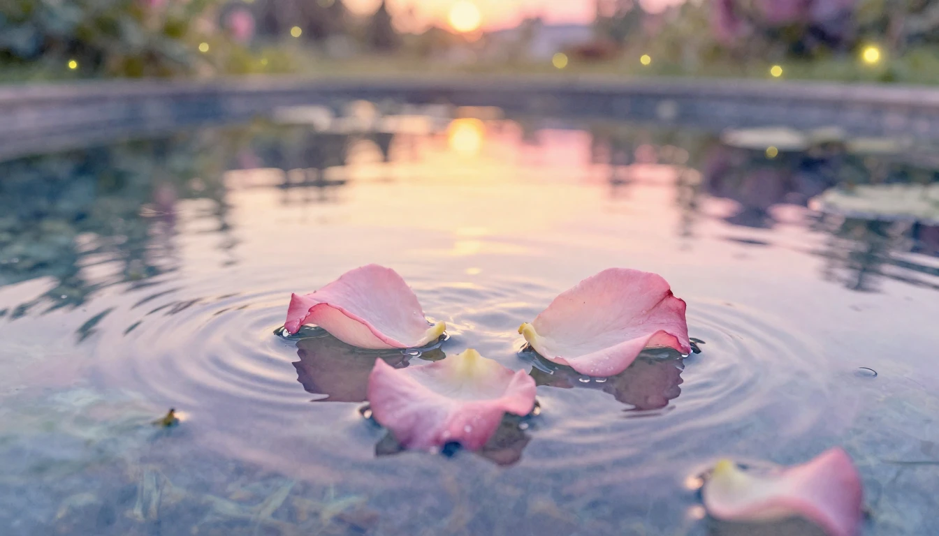 A delicate and ethereal watercolor painting of two intertwin...