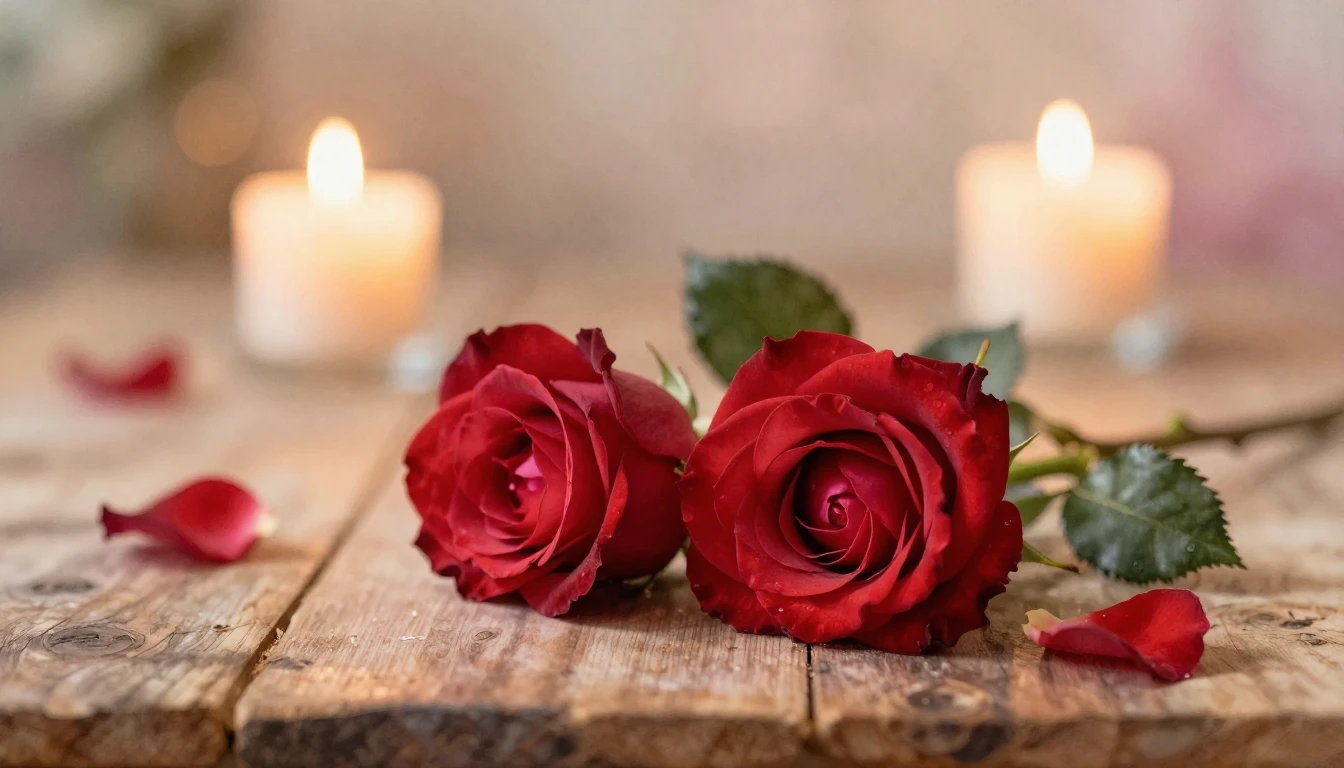 A soft and ethereal watercolor painting of two delicate red ...