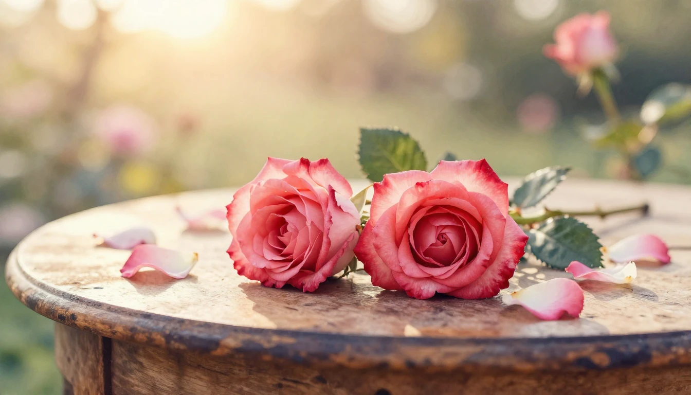 A beautiful watercolor painting of two delicate red roses re...