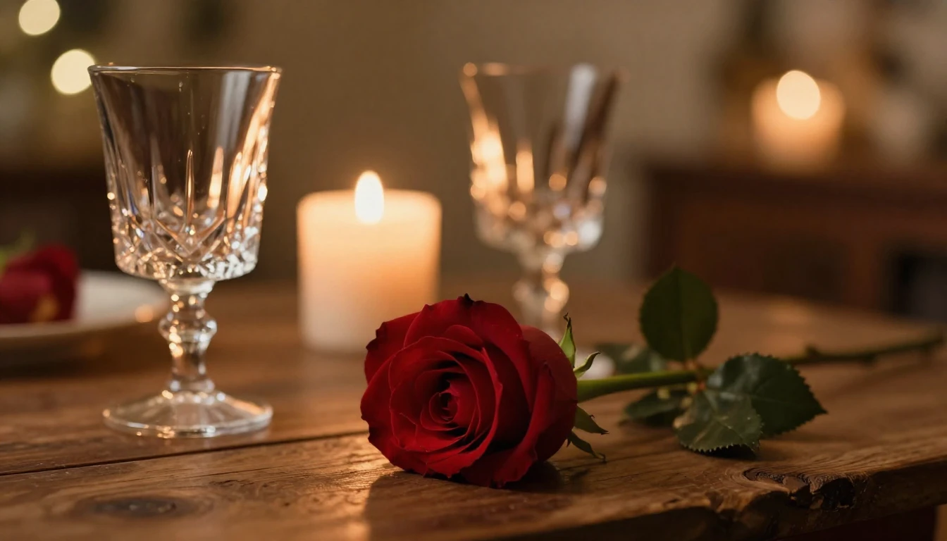 A cinematic and romantic close-up composition for a music al...