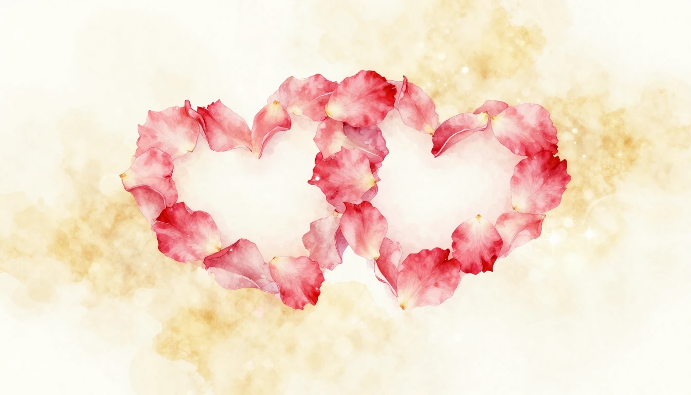 A delicate watercolor painting of two intertwined hearts mad...
