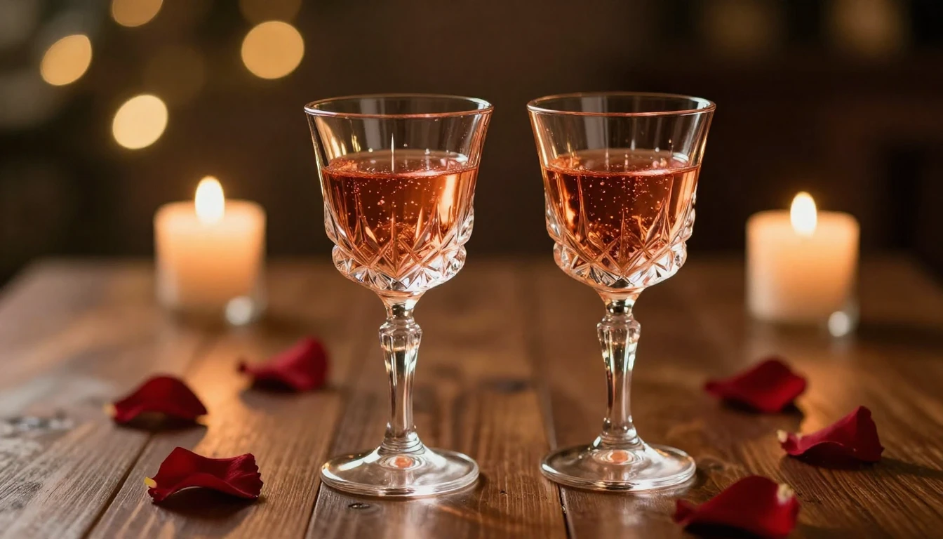 A close-up of two elegant crystal glasses filled with sparkl...