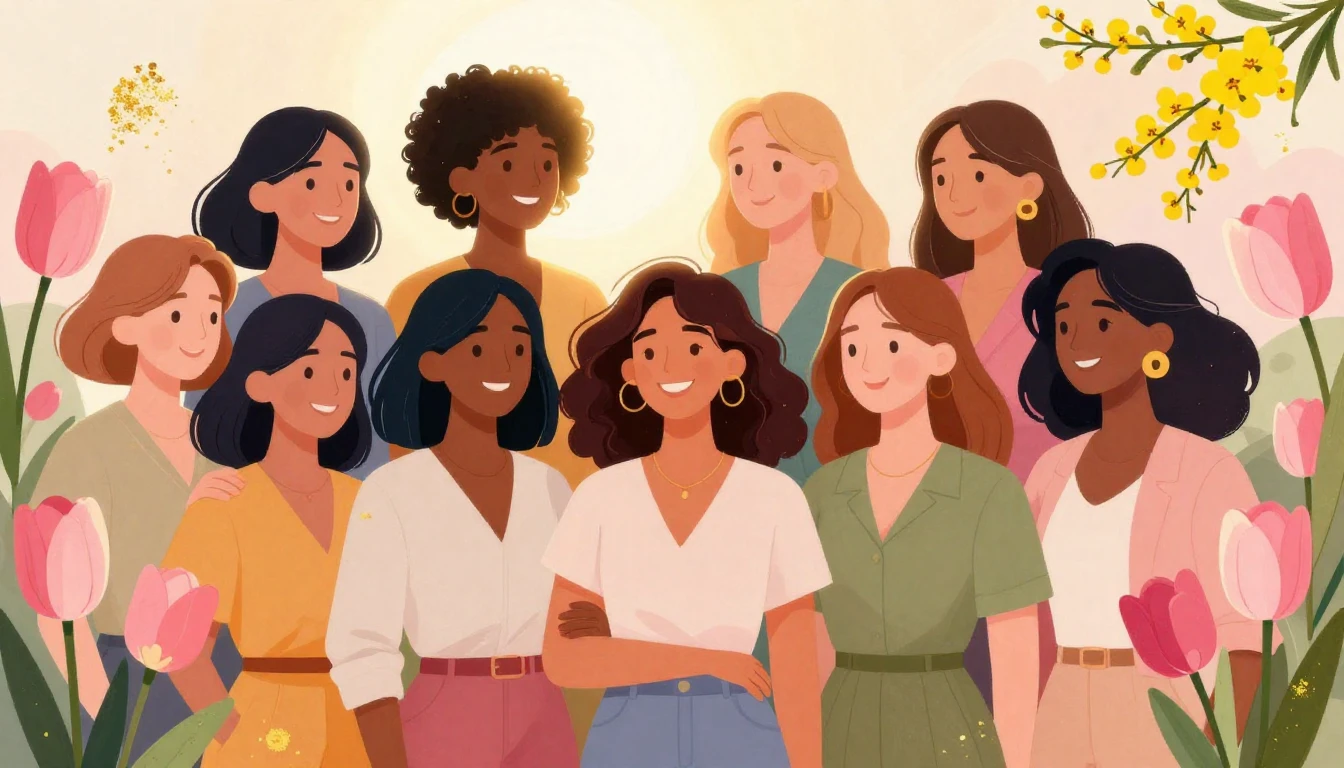 A vibrant and empowering illustration celebrating Internatio...