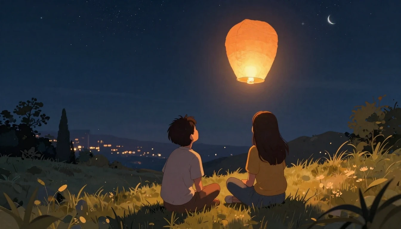 A warm and artistic illustration of two friends sitting on a...