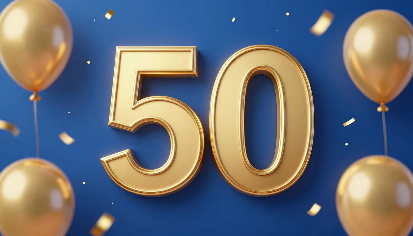 A festive and luxurious design for a 50th anniversary music ...