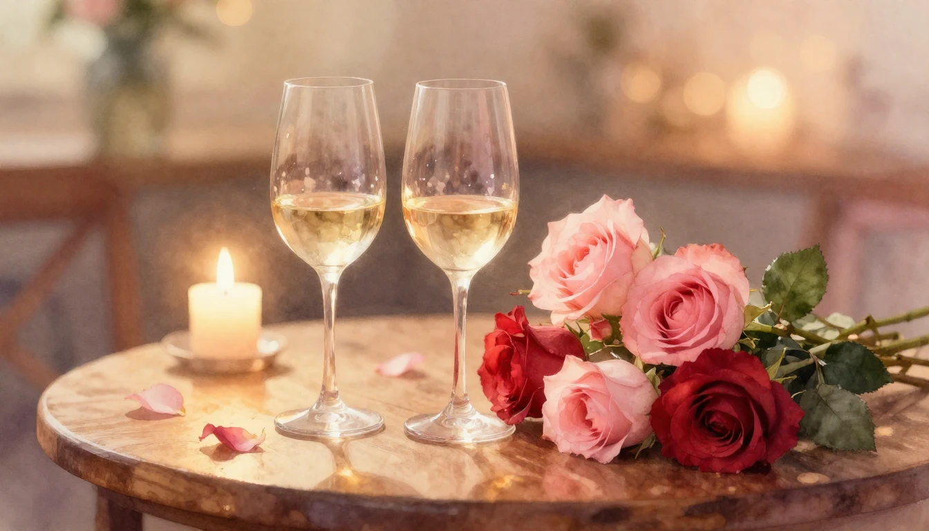 A soft and dreamy watercolor painting depicting a cozy, cand...