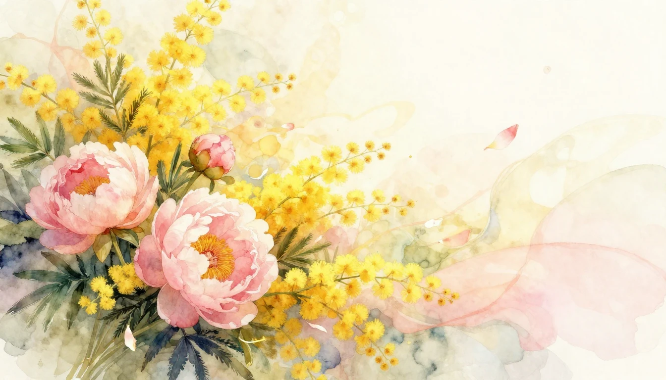 A delicate watercolor painting celebrating International Wom...