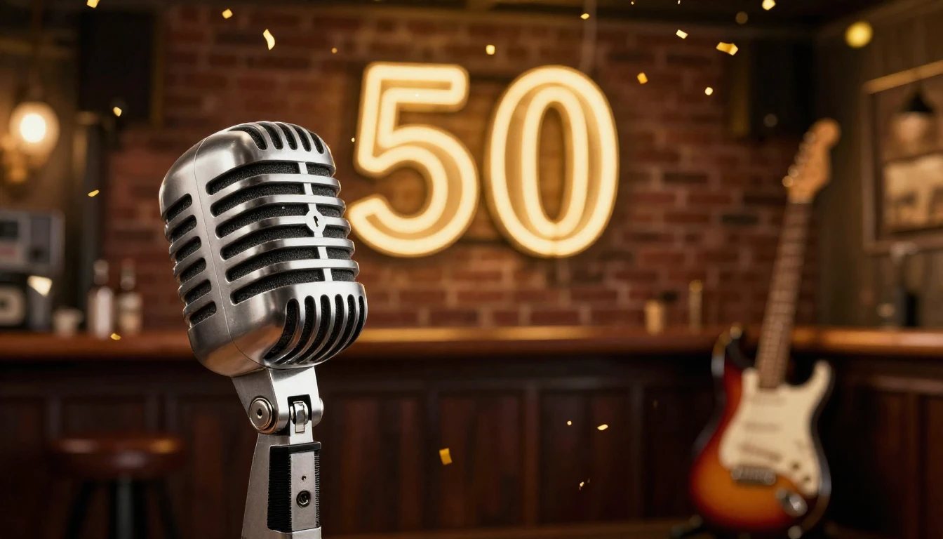 A festive and nostalgic album cover design featuring a vinta...