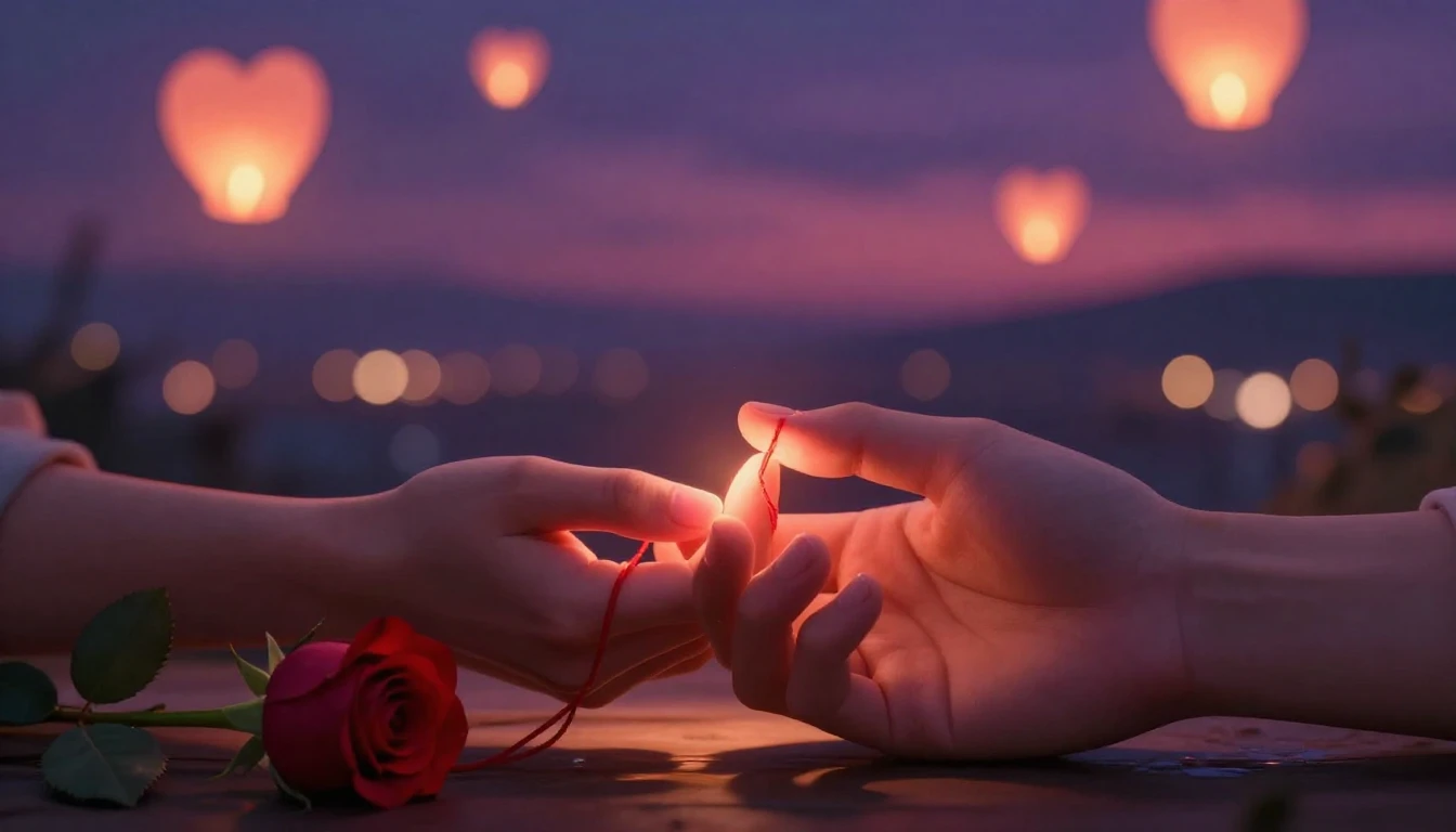 A highly detailed digital art illustration of a romantic sce...