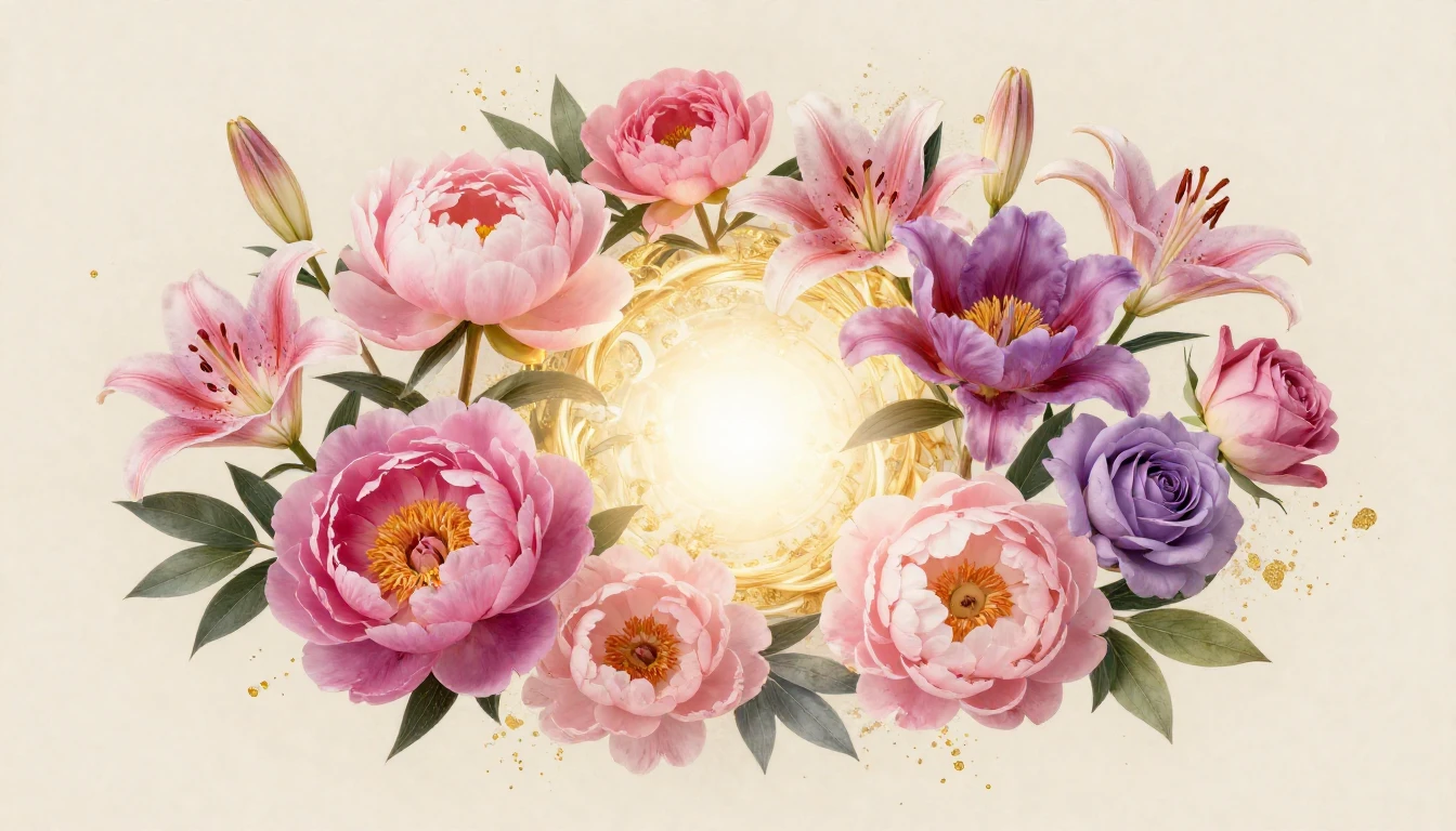 A beautiful and artistic composition featuring a variety of ...