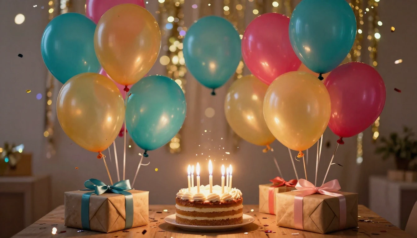 A festive and colorful scene celebrating friendship and joy....