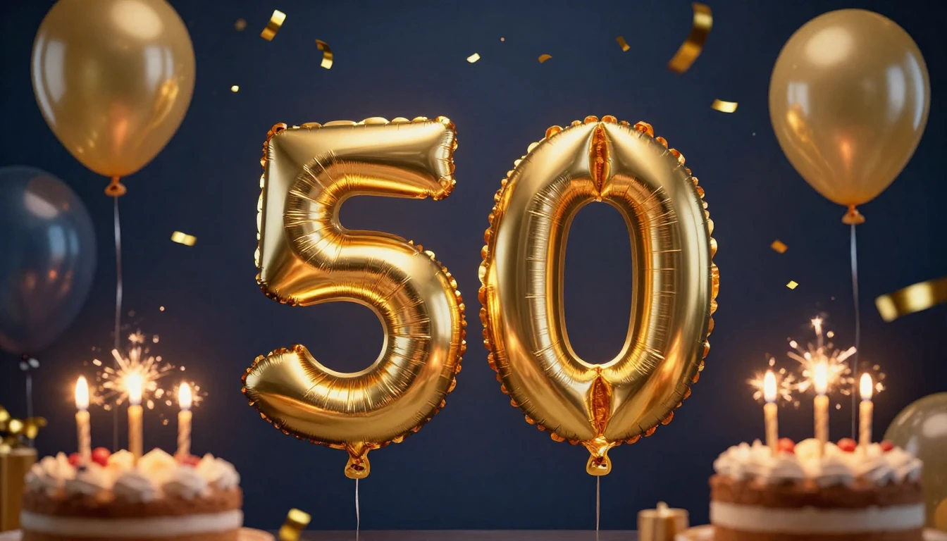 A festive and elegant birthday composition centering around ...