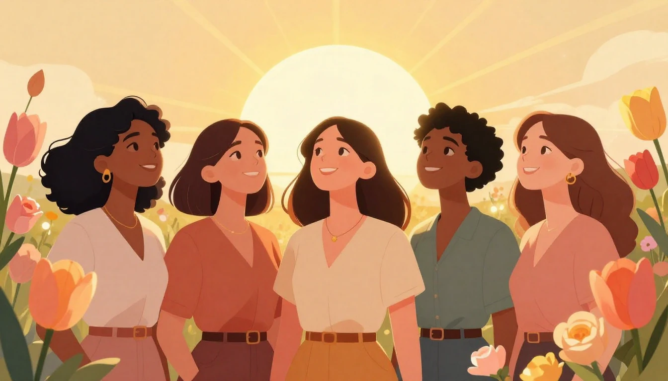 A vibrant, empowering illustration of diverse women standing...