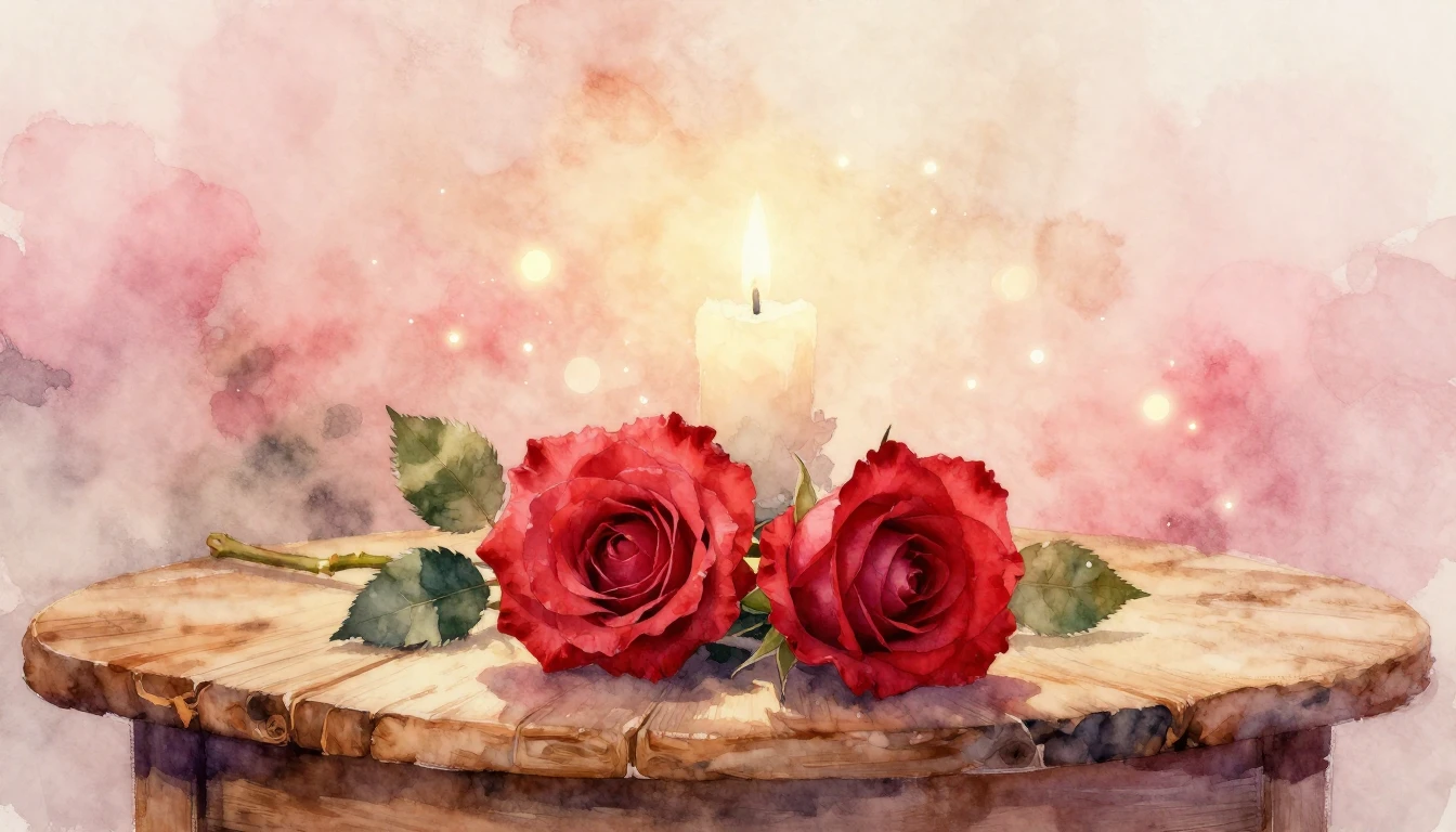 A soft and ethereal watercolor painting depicting two delica...