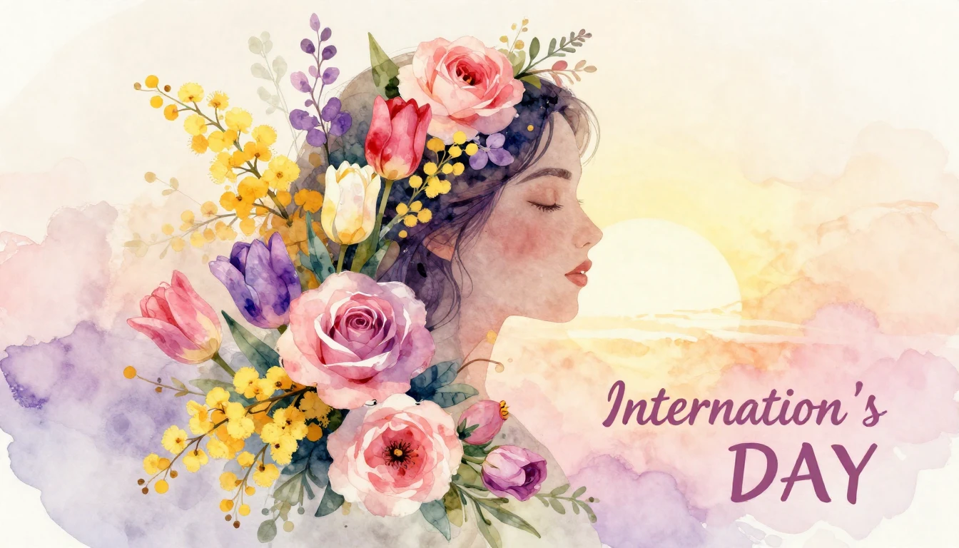 An artistic watercolor illustration symbolizing Internationa...