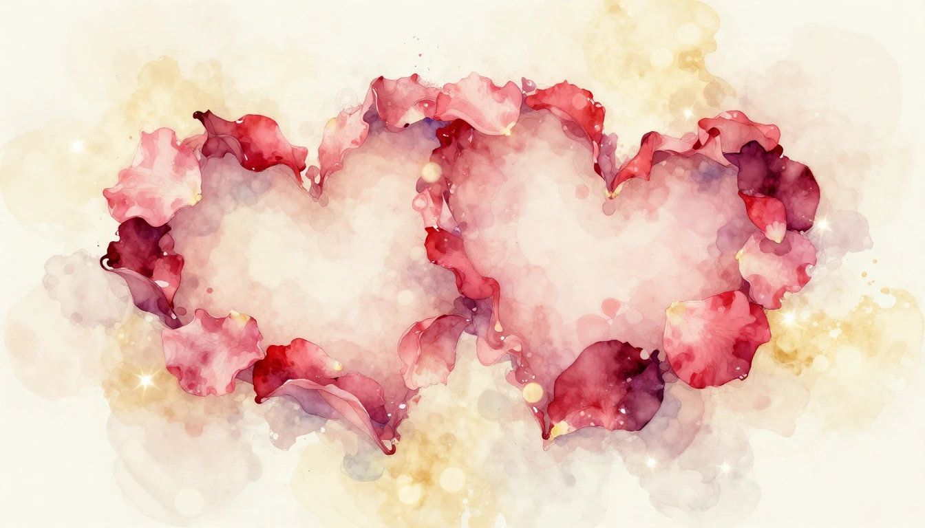 A delicate and ethereal watercolor painting depicting two in...