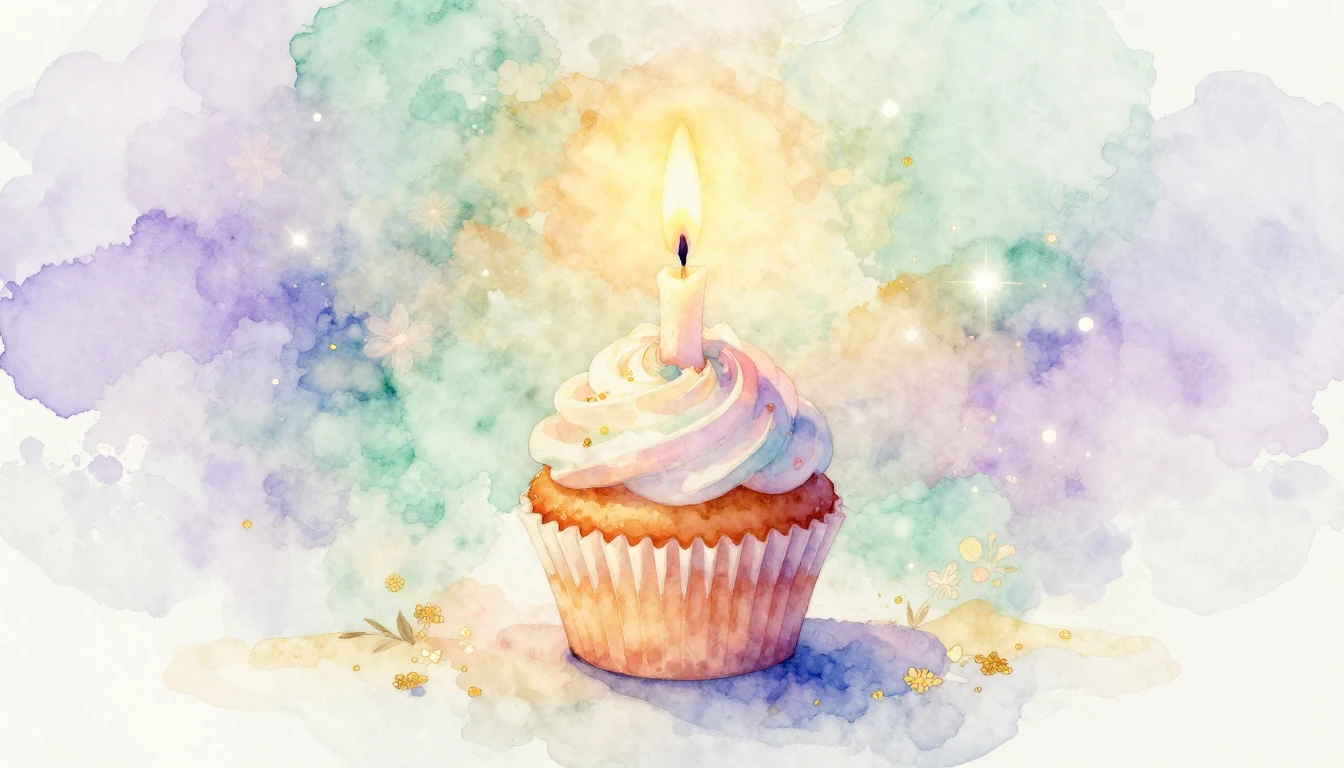 A beautiful watercolor painting of a single lit candle on a ...