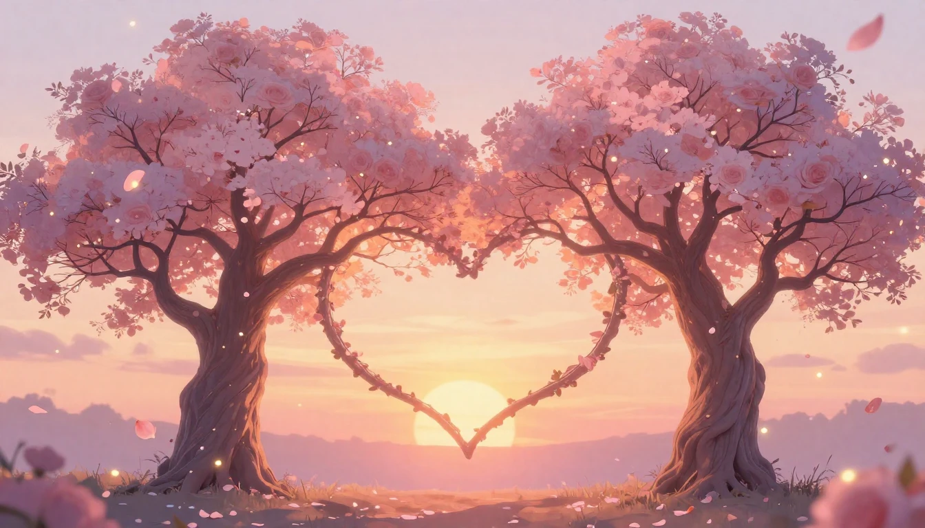 A dreamy and soft composition representing eternal love. Two...