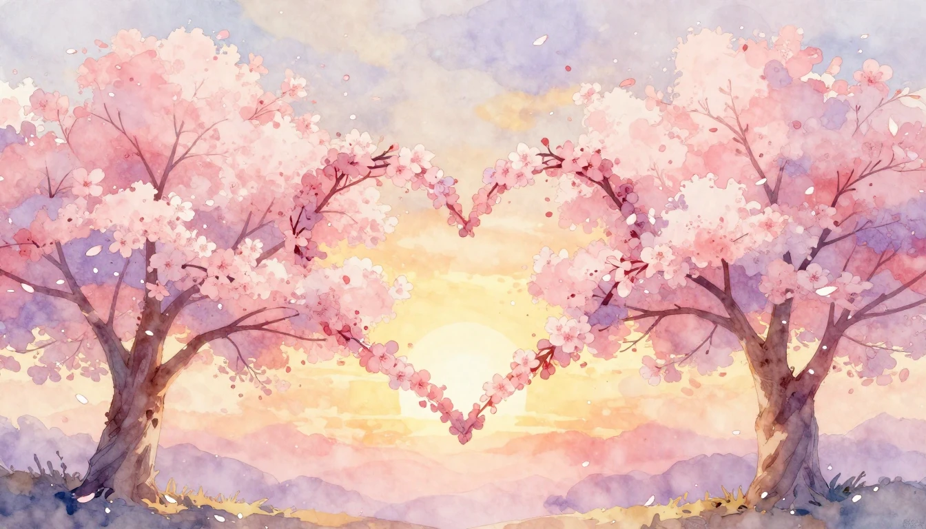 A dreamy and ethereal watercolor painting depicting two styl...