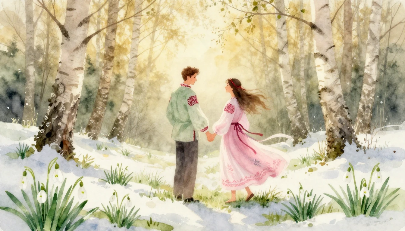 A romantic and ethereal watercolor painting capturing the es...