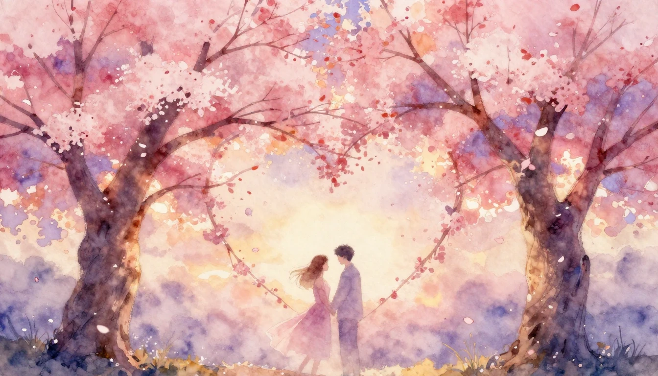 A beautiful, dreamy watercolor painting representing eternal...