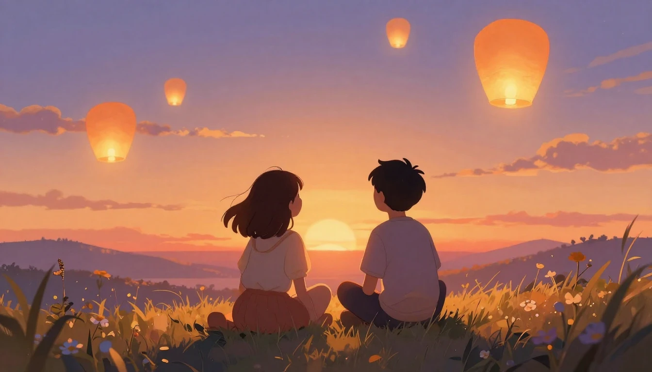 A warm and joyful illustration of two best friends sitting o...