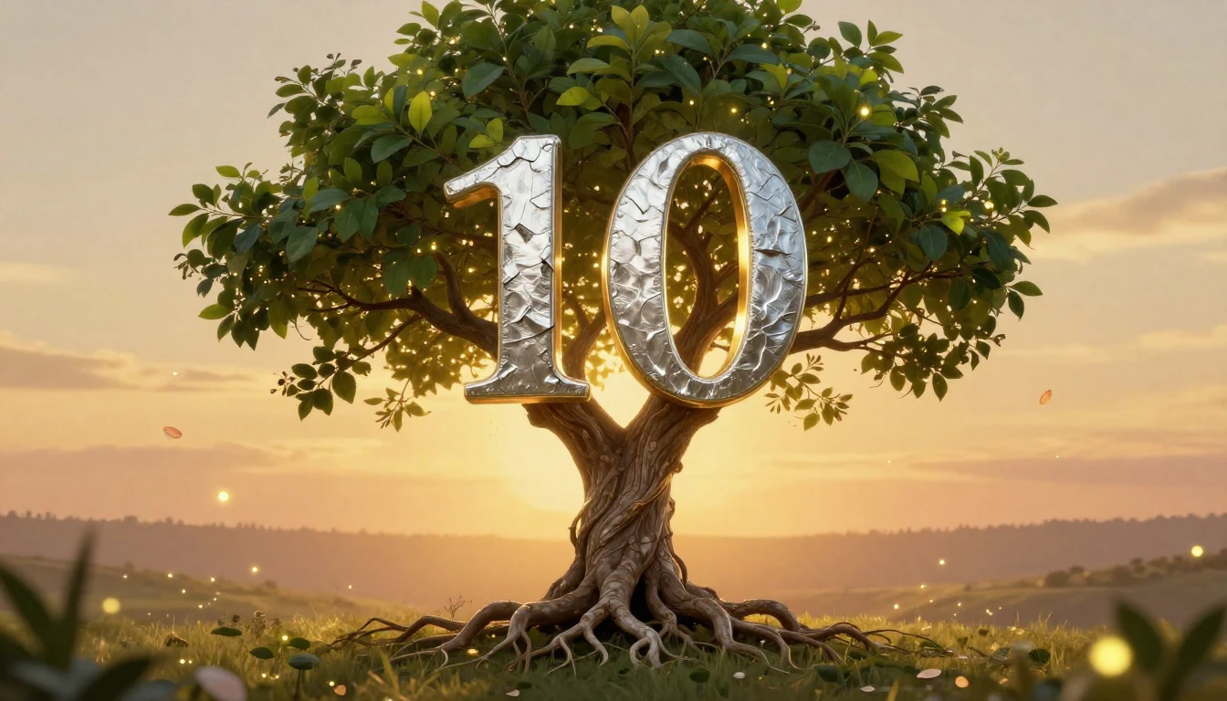 A romantic and artistic illustration symbolizing a 10th wedd...