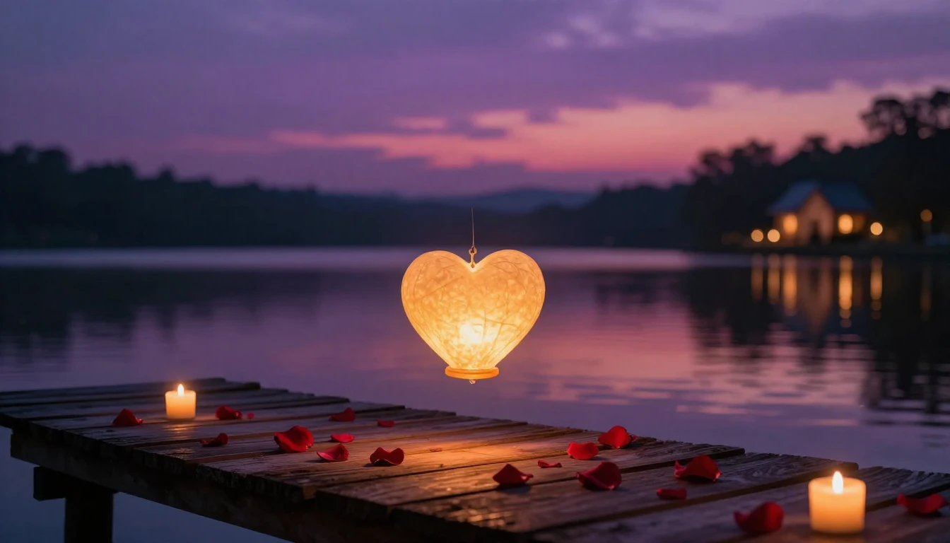 A breathtakingly romantic and intimate scene featuring a glo...