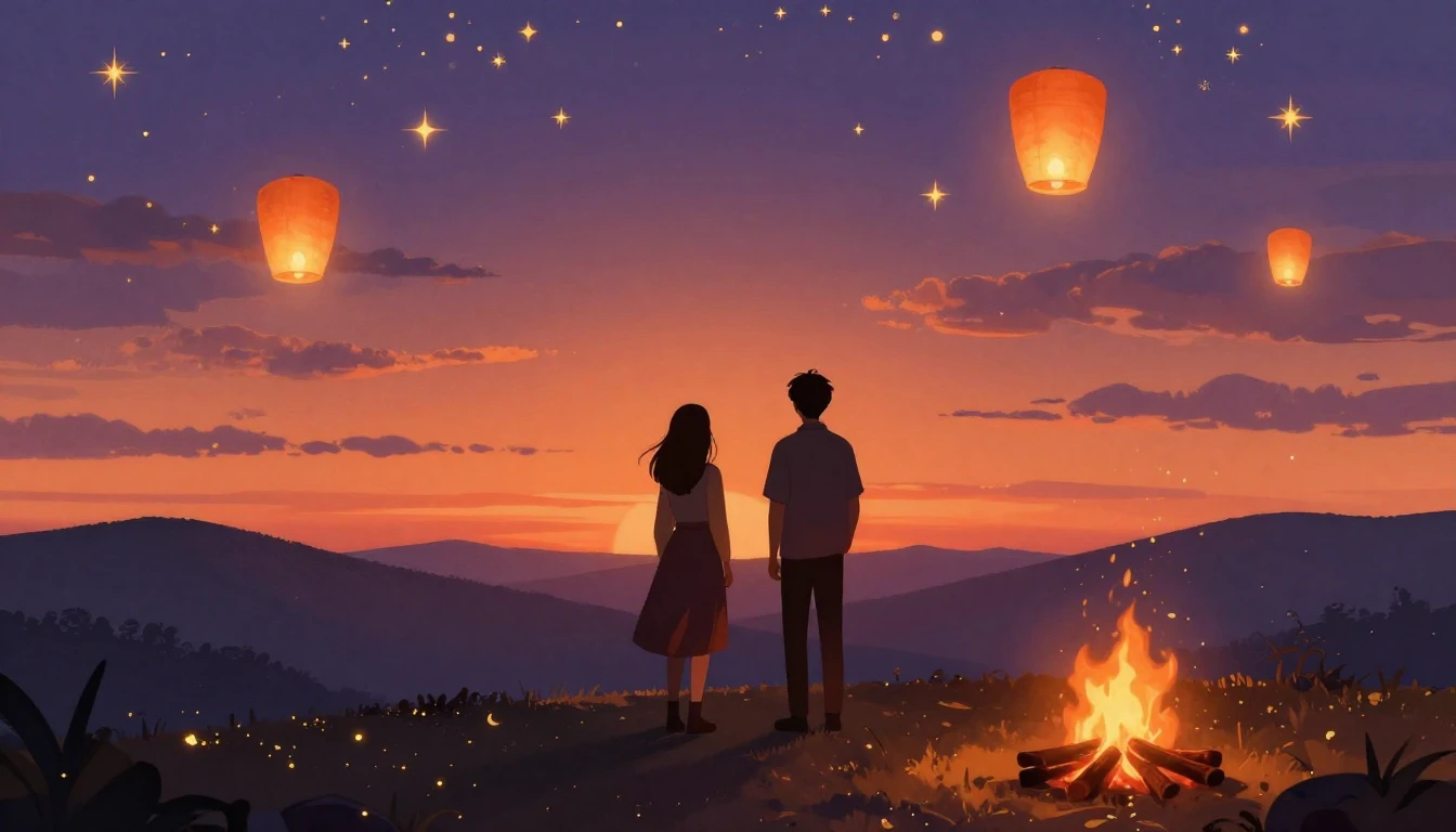 A warm and atmospheric illustration representing friendship ...