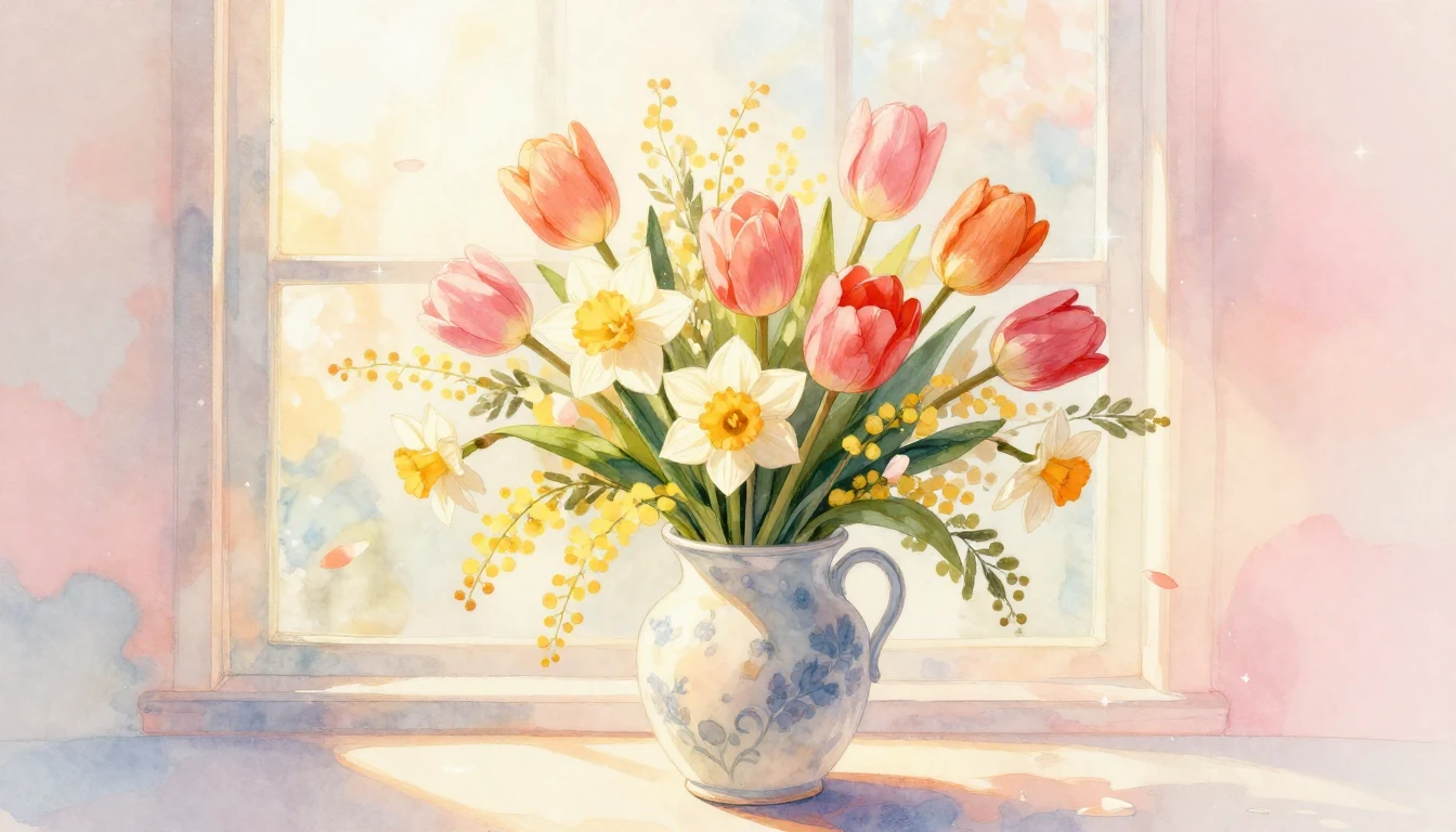 A soft and heartwarming watercolor illustration symbolizing ...