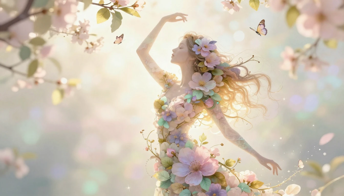 A beautiful and symbolic composition celebrating womanhood, ...