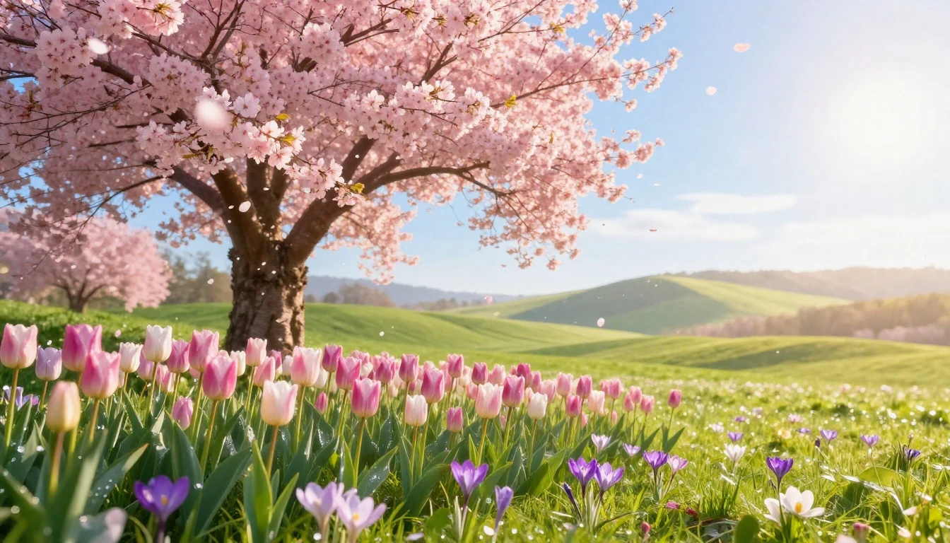 A breathtaking spring landscape capturing the essence of reb...