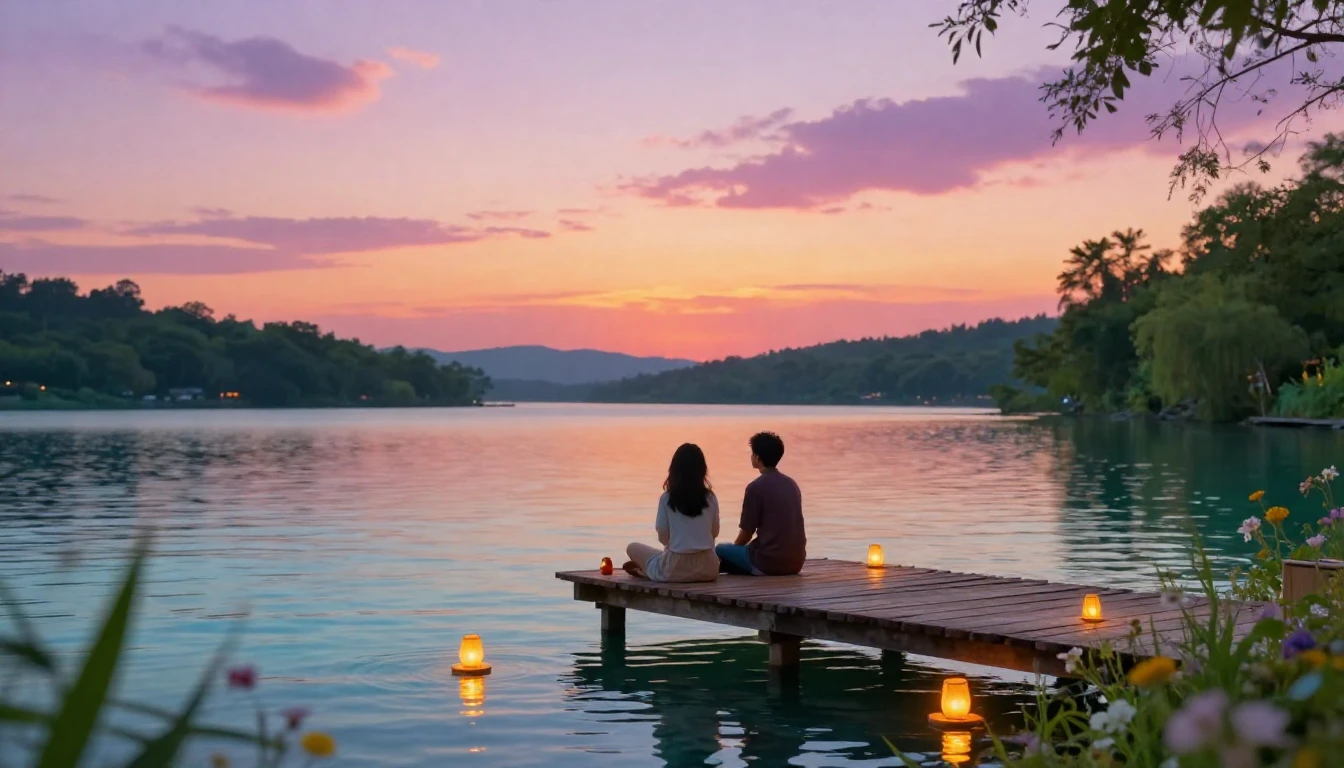 A heartwarming and serene scene capturing the essence of a d...