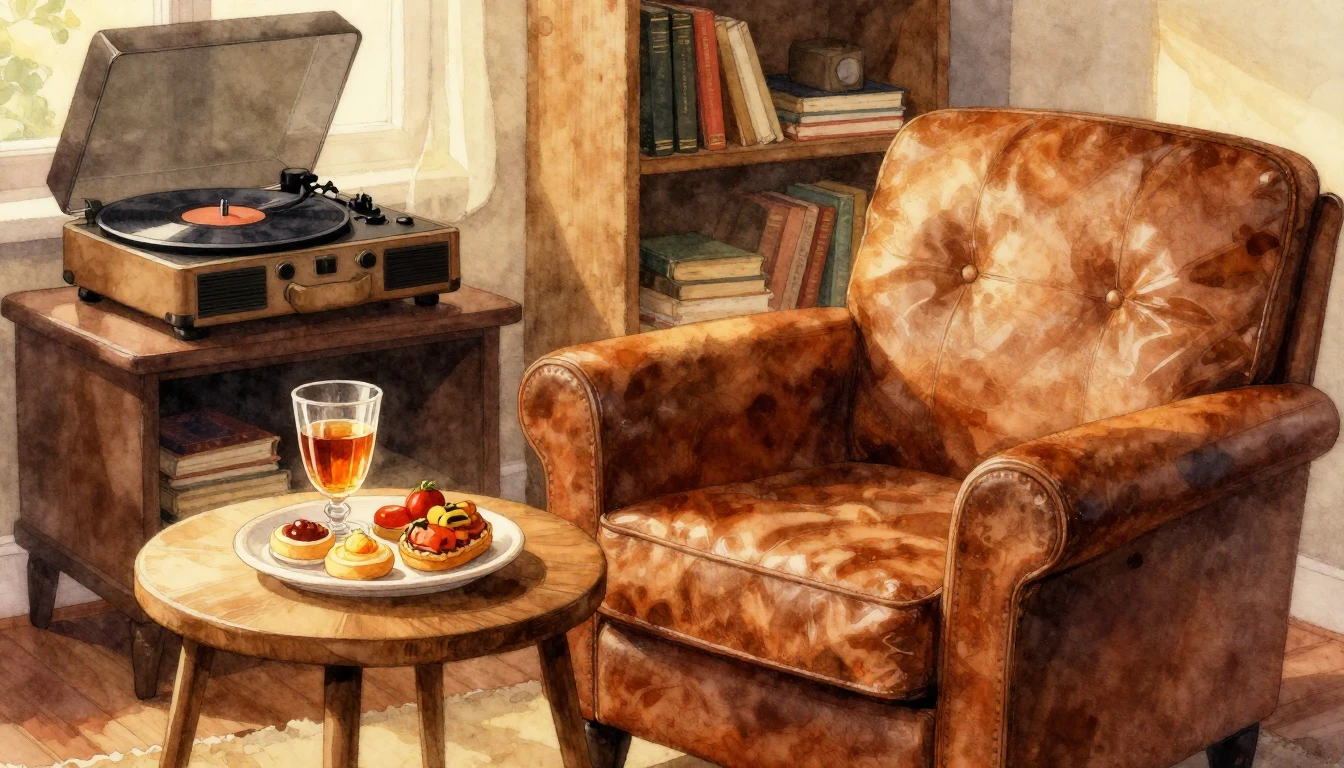 A warm and cozy celebratory scene in a soft watercolor style...