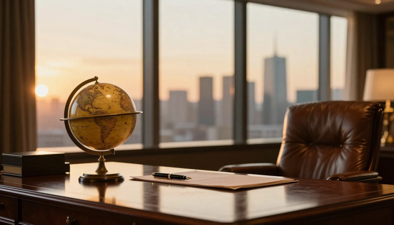 A sophisticated and prestigious scene of a high-end executiv...