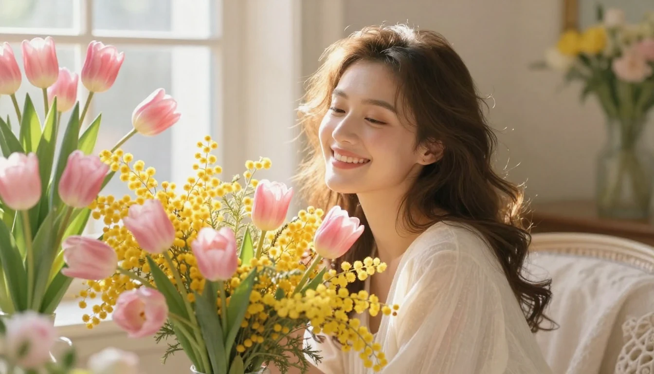 A breathtakingly beautiful woman with a warm, radiant smile ...