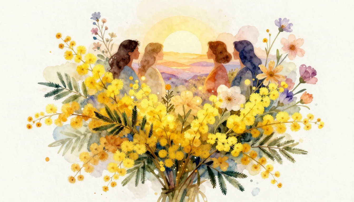 A vibrant and delicate watercolor illustration celebrating f...