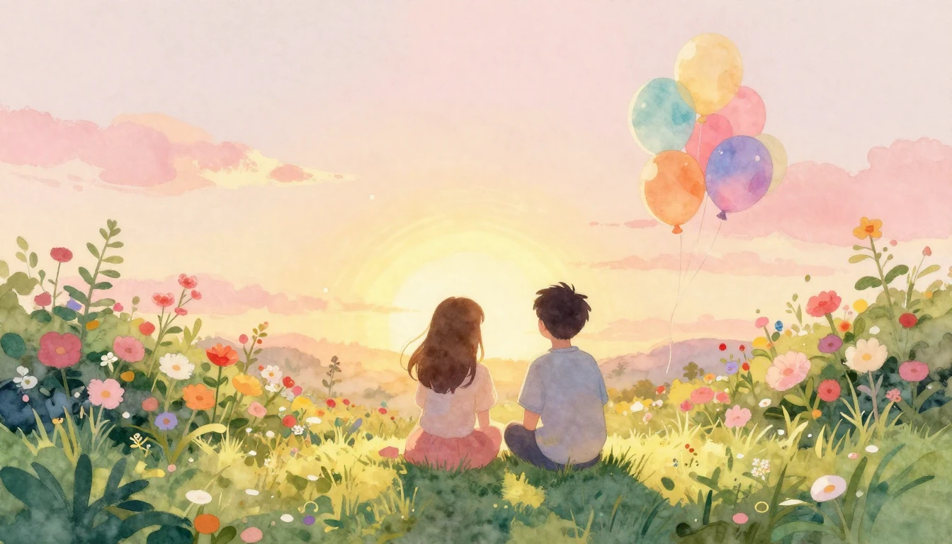 A soft and dreamy watercolor painting depicting a warm birth...