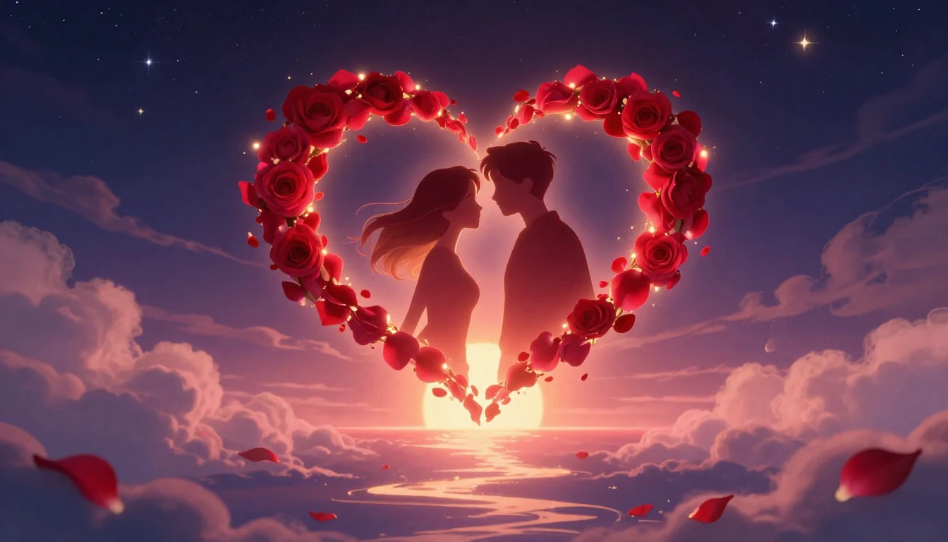 A romantic and dreamy conceptual illustration symbolizing et...