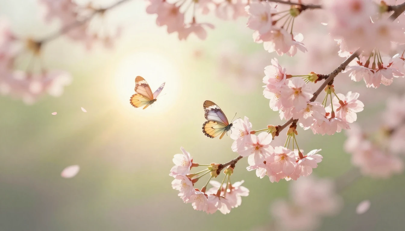 A beautiful spring scene symbolizing femininity and nature's...