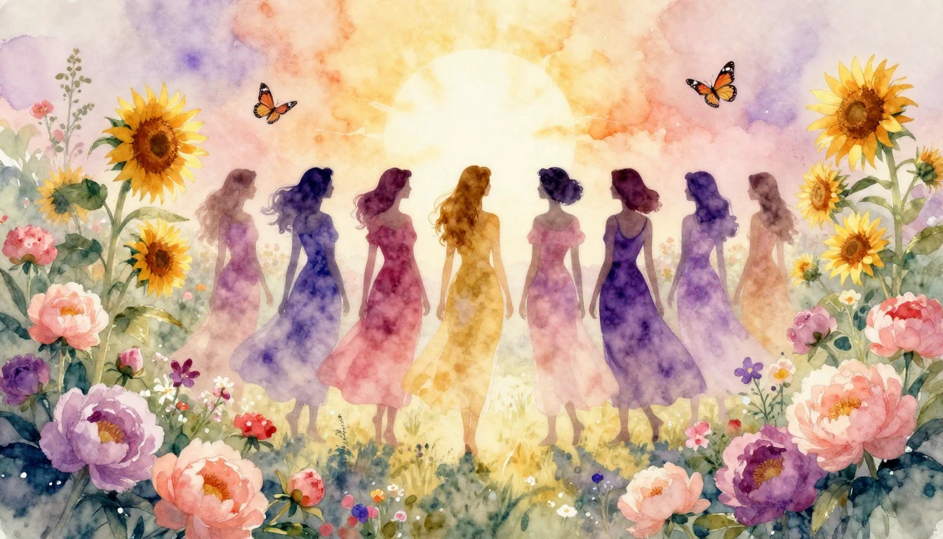 An ethereal and vibrant watercolor painting celebrating the ...