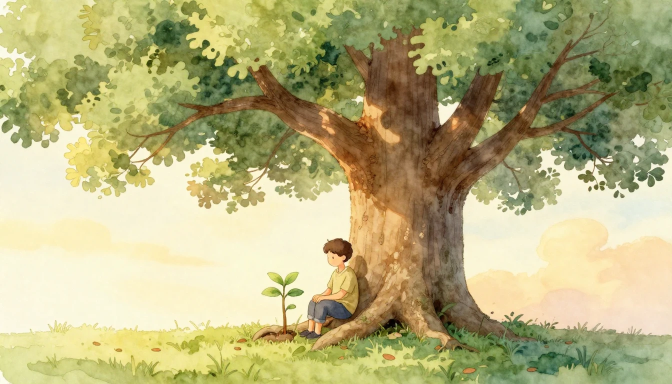 A heartwarming and symbolic watercolor illustration represen...