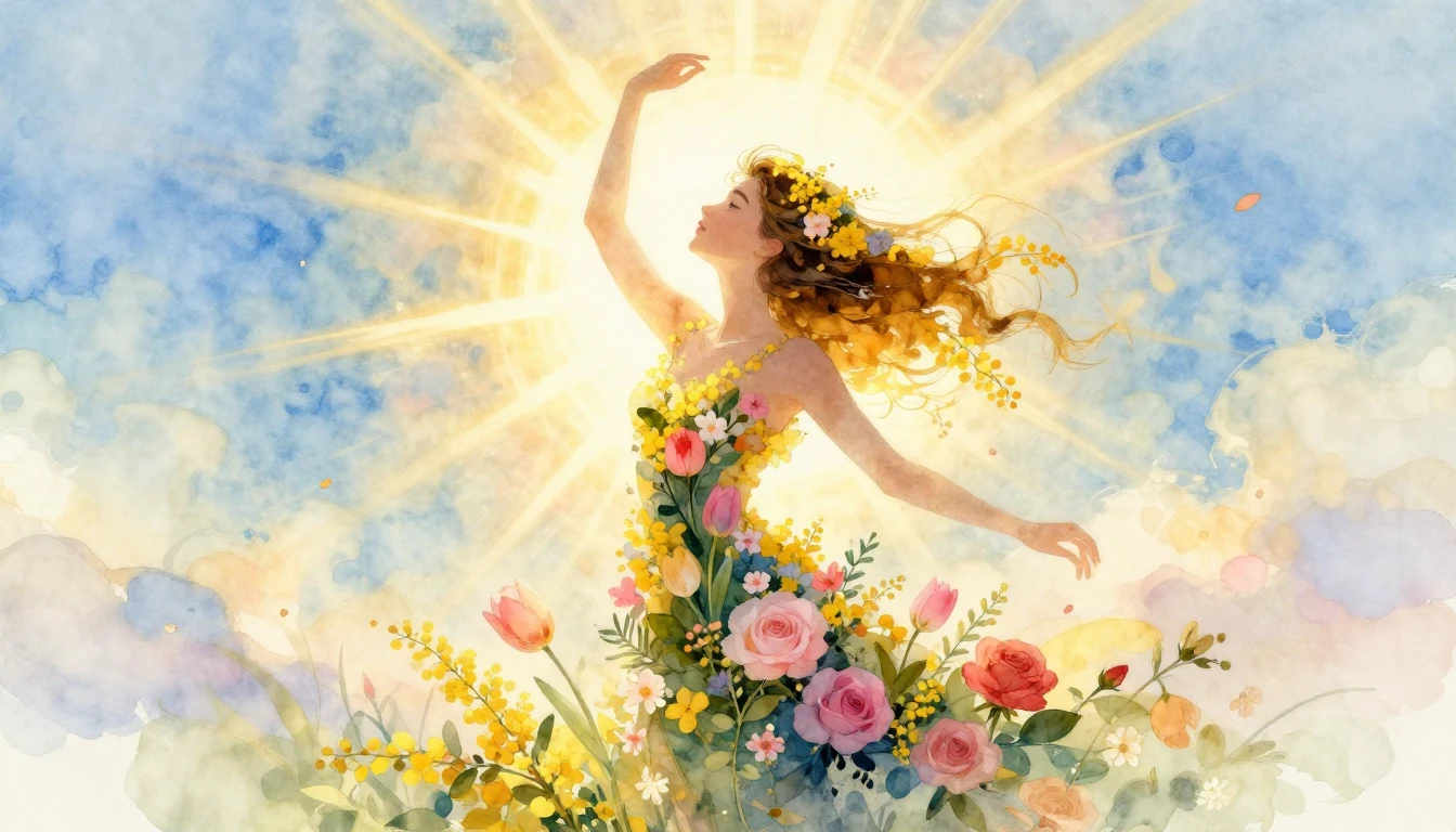 A soft and expressive watercolor illustration symbolizing fe...