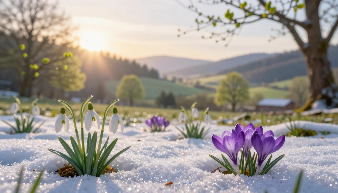 A breathtaking landscape showing the magical transition from...