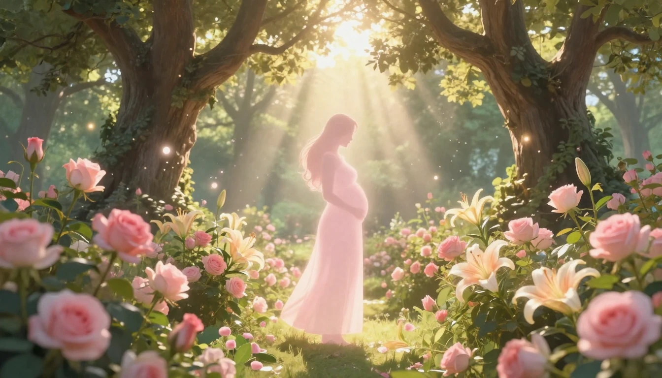 A gentle and heartwarming scene symbolizing a mother's endle...