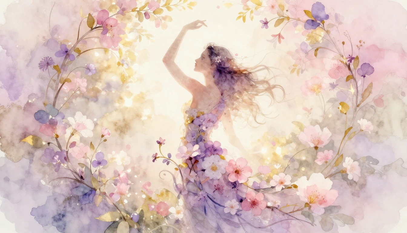 A beautiful and ethereal watercolor painting representing th...