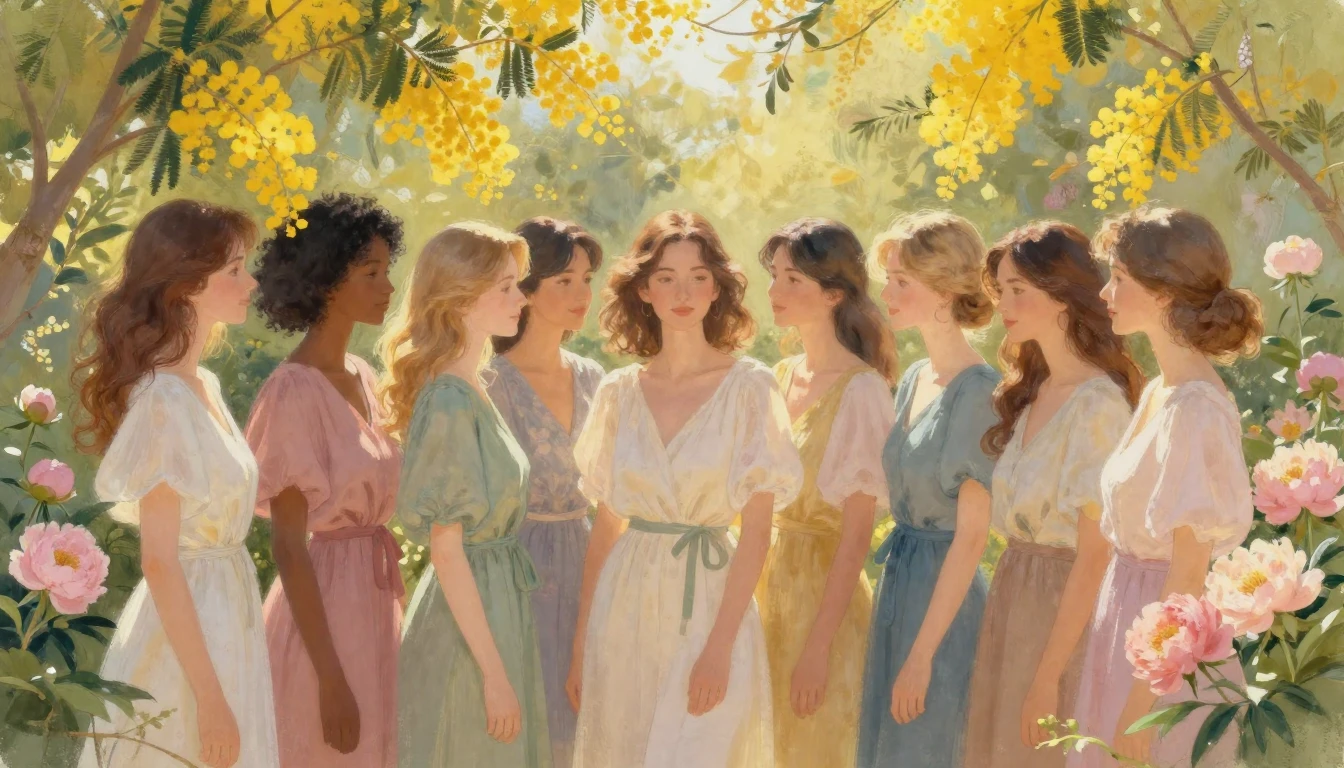 A vibrant and soft composition celebrating womanhood. A dive...