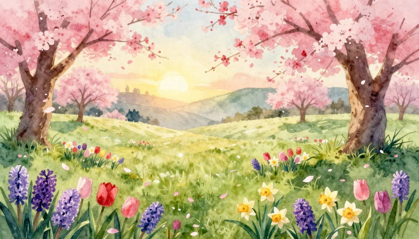 A vibrant and ethereal watercolor painting representing the ...