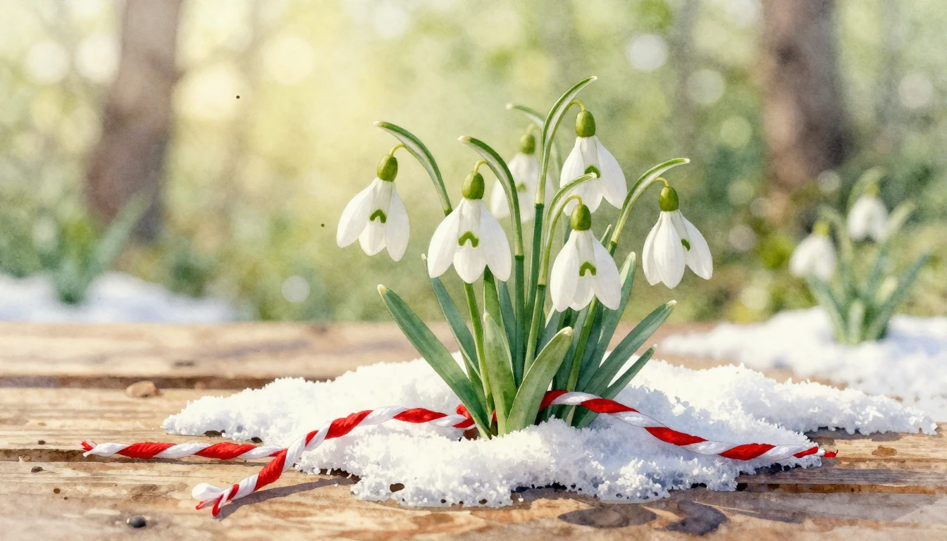 A delicate watercolor painting capturing the essence of earl...